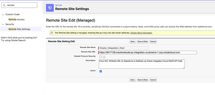 Salesforce remote URL example