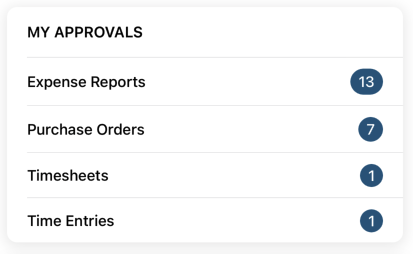 NetSuite for iOS My Approvals portlet