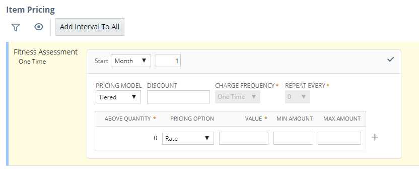 Pricing Interval box showing location of Add Interval To All button.