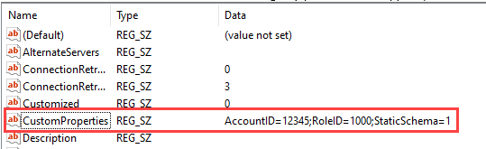 Static Data Schema attribute set to 1