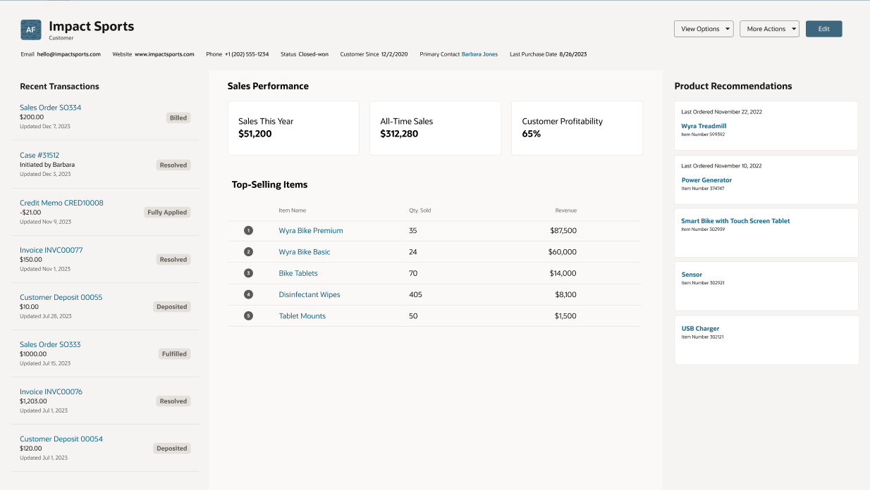 The Customer 360 page displays different metrics.