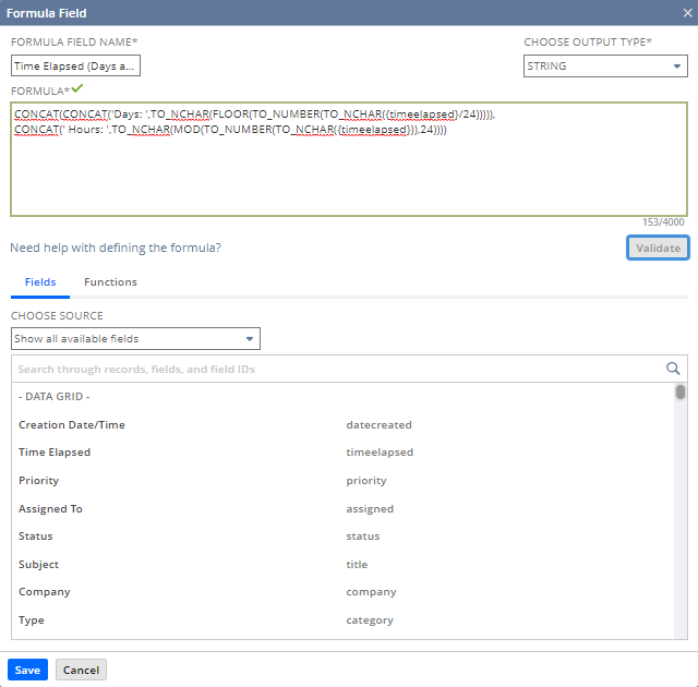 Example of combining CONCAT and other functions.