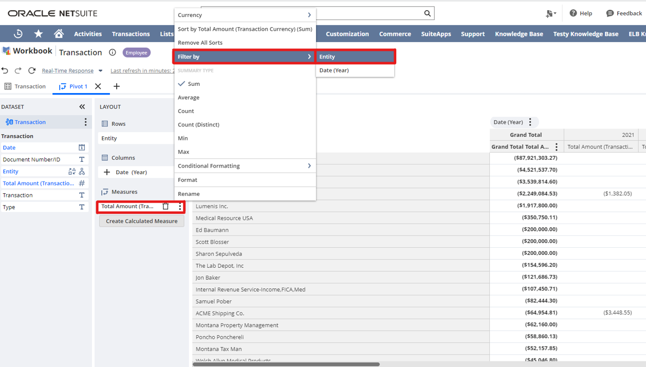 Applying a measure-based filter from a measure field.