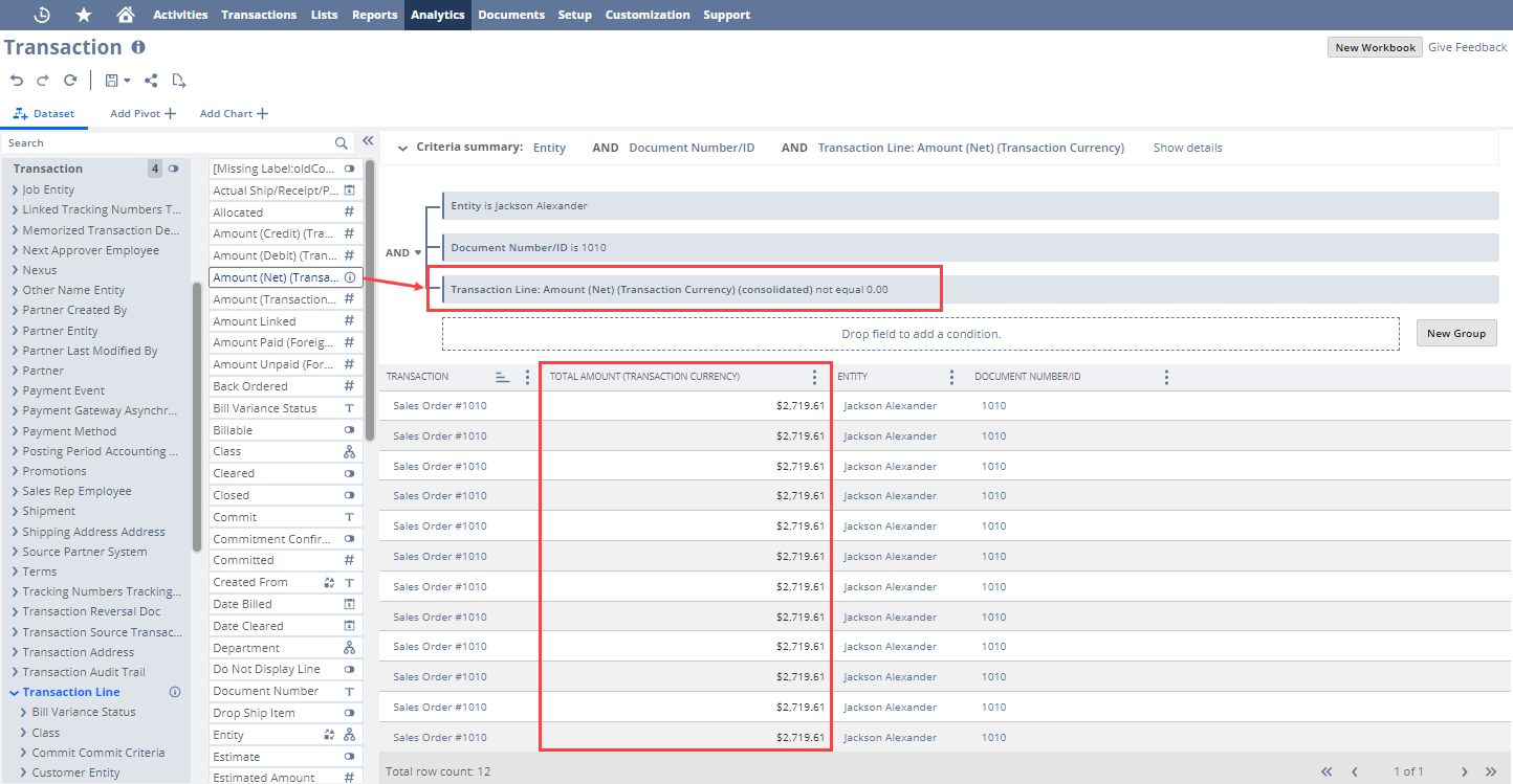 Example of adding a third criteria filter.