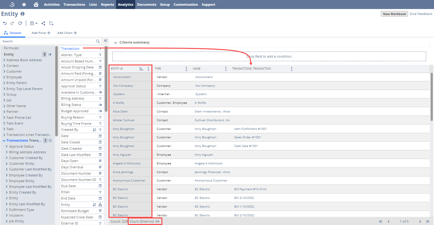 Example of adding a transaction record type.