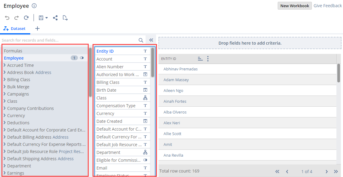 Employee and Entity ID columns.