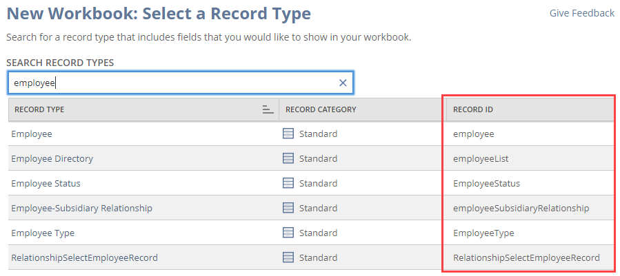 Record ID column
