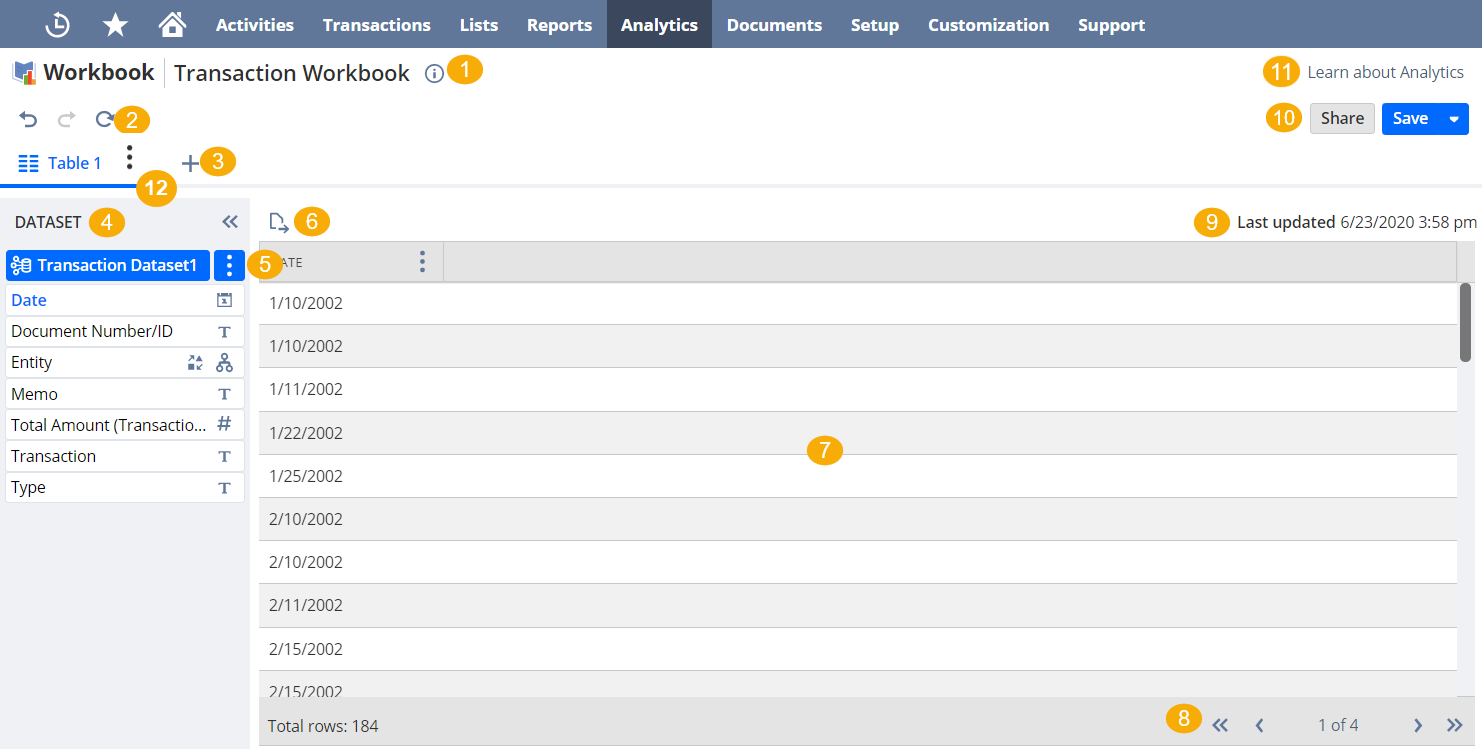 Table View tab