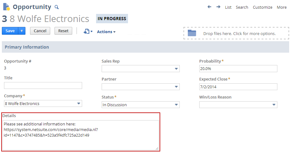 Drag and Drop Appended Link