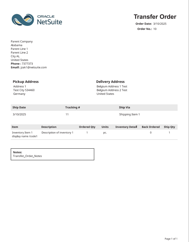 Transfer Order PDF