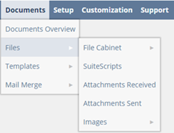 Sample Custom Categories menu