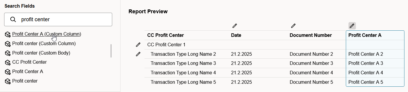 Sample segment report customization.