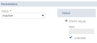 Create Set Field Value action example.