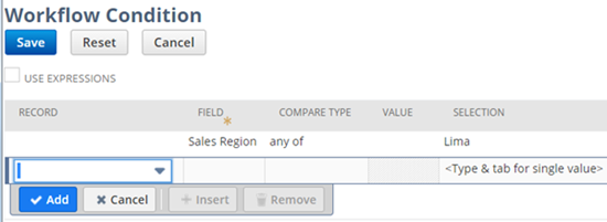 Sample segment Workflow Condition page.