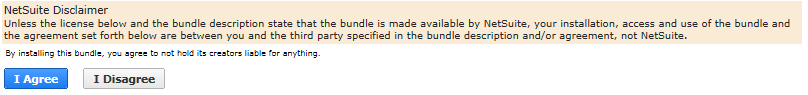 Bundle Terms of Service NetSuite Disclaimer