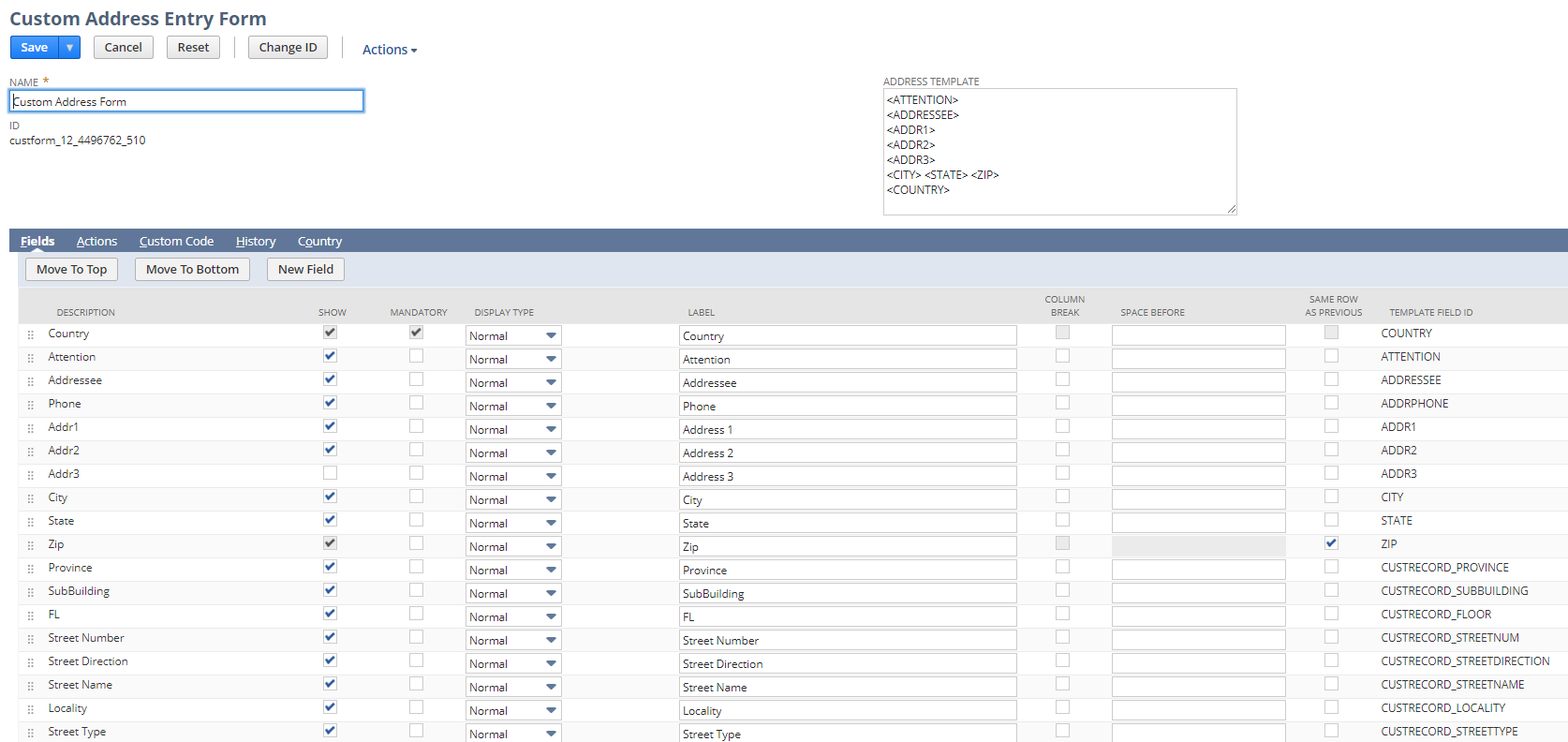 Custom Address Entry Form