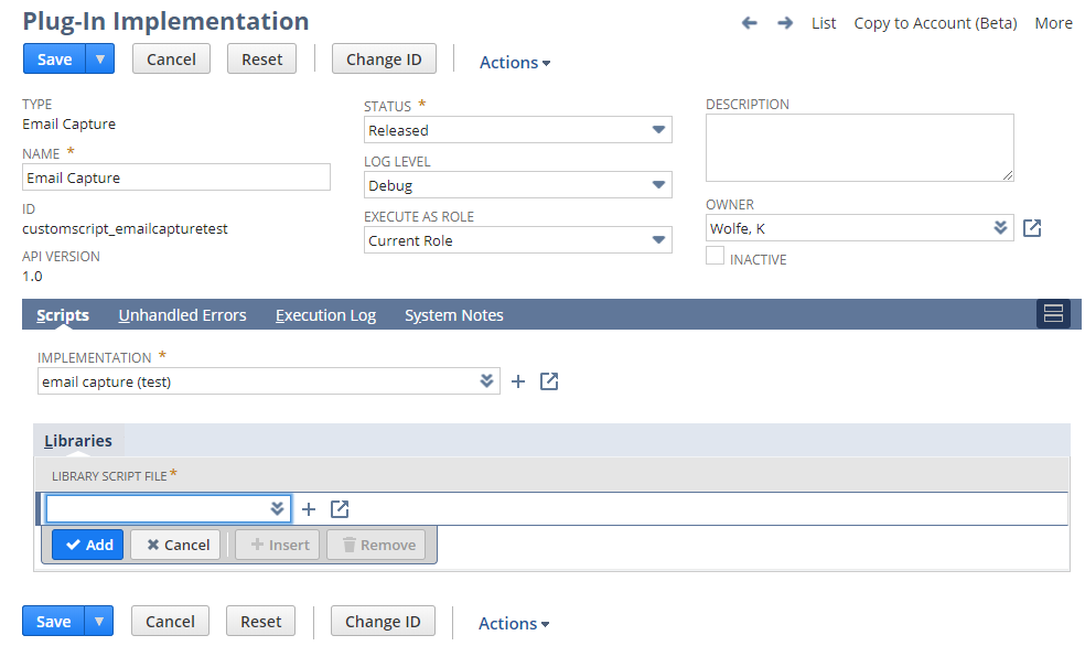 Email Capture Plug-In Implementation page