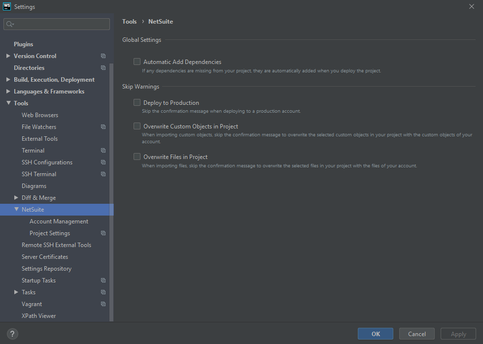 WebStorm Settings