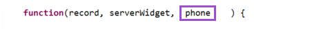 Custom module define statement updated with phone added as the thrid argument to the function.