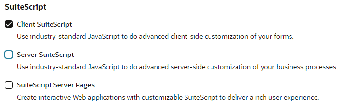 Enable ClientSuiteScript feature.