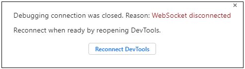 Debugging connection closed notification.