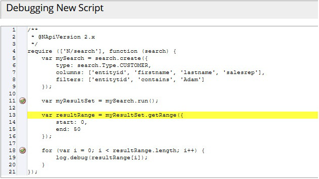 Script Debugger manually paused between two break points.