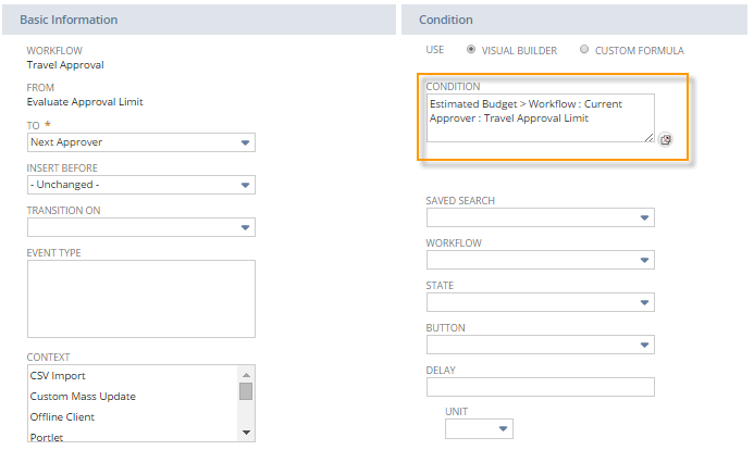 Screenshot showing the Travel Approval workflow.