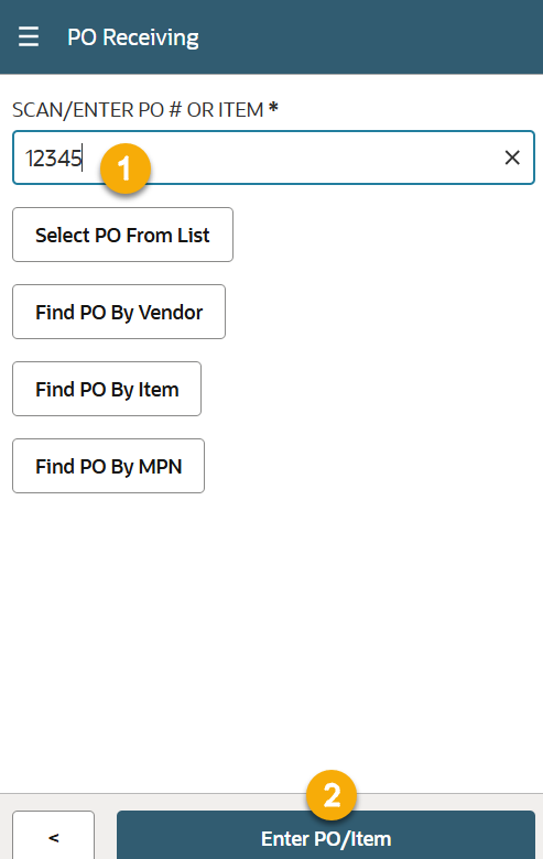 Enter data sample