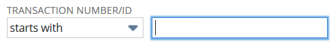 Set the Transaction Number or ID filter