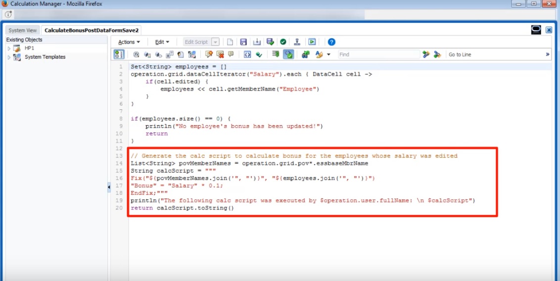 Groovy Rule Script Highlighting the FIX Statement