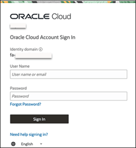 Sign in page with OCI IAM non-federated SSO