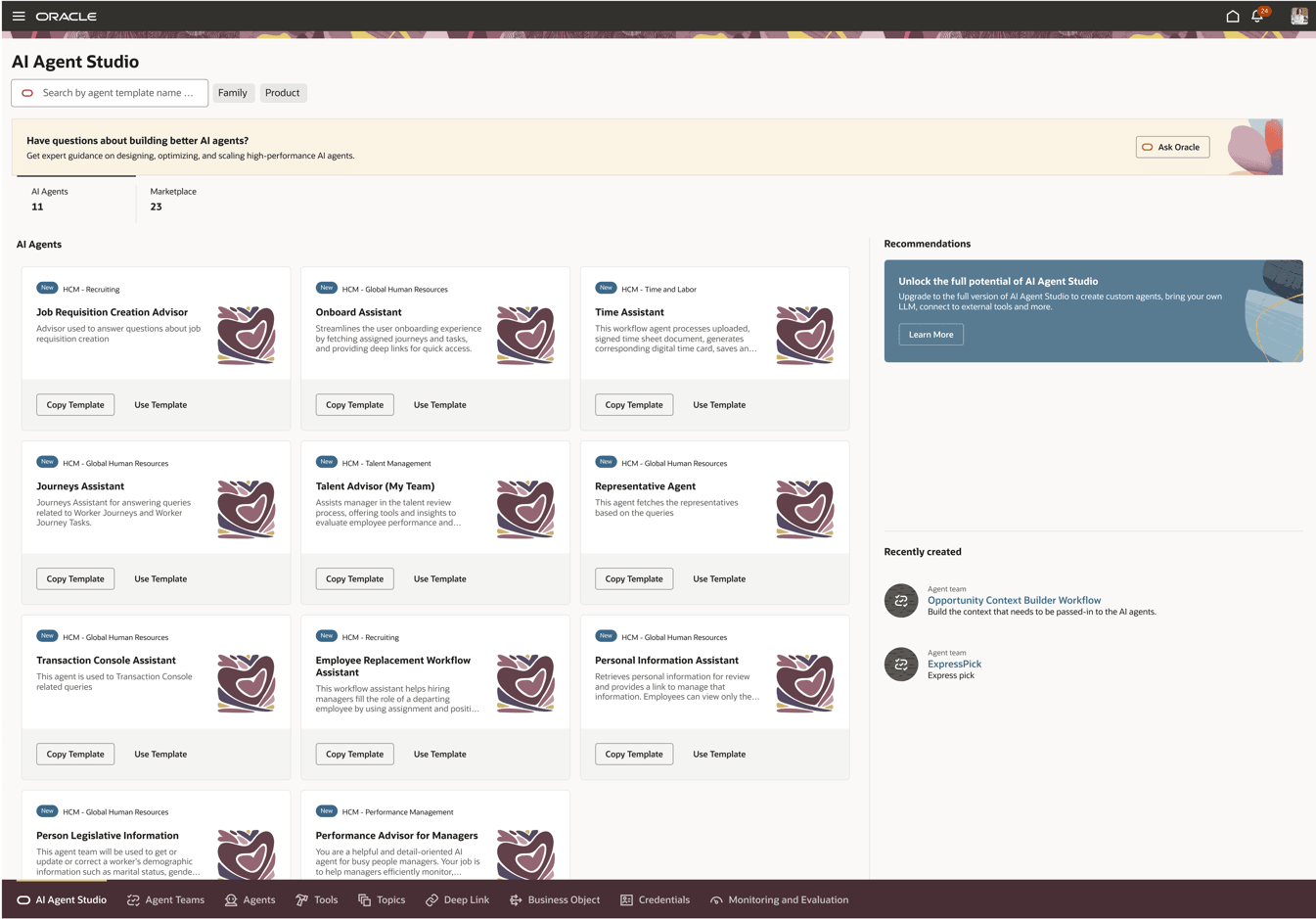 Guided Journey banner with Ask Oracle button