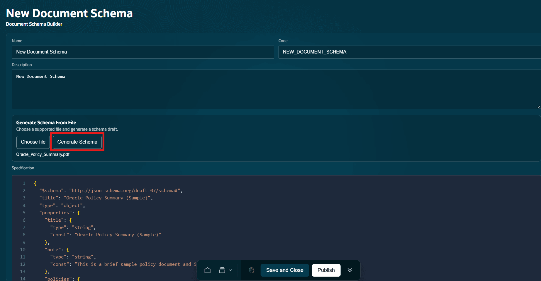 Generate Document Schemas from Sample Documents