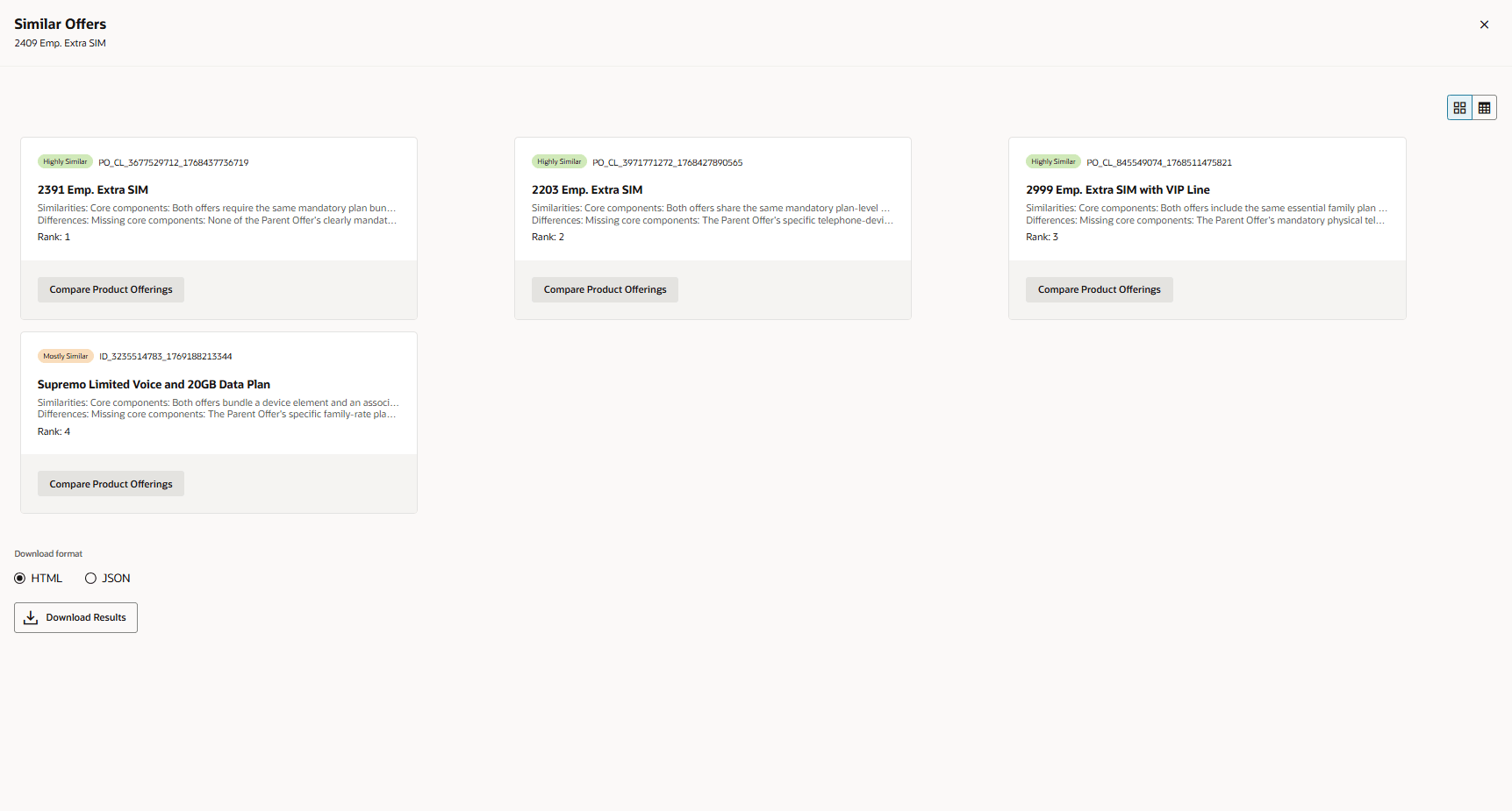 Similarity Detection Results