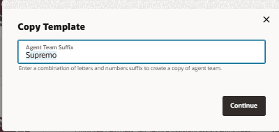 Suffix for Agent Template