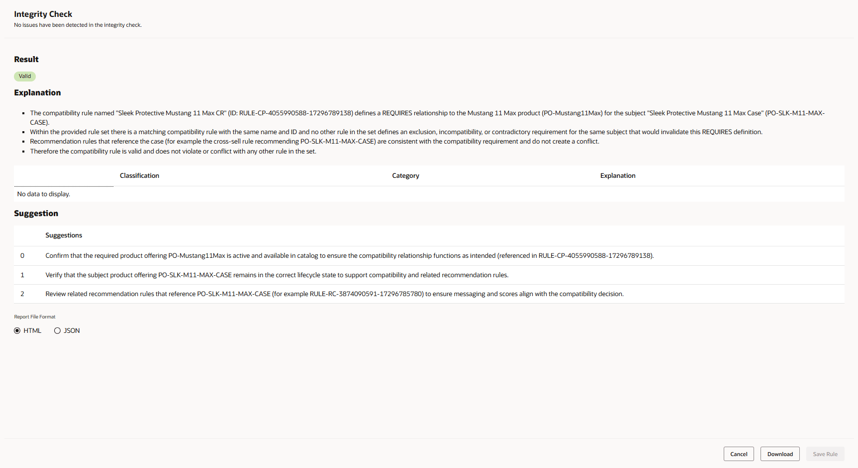 Results of Design Integrity Check AI Agent
