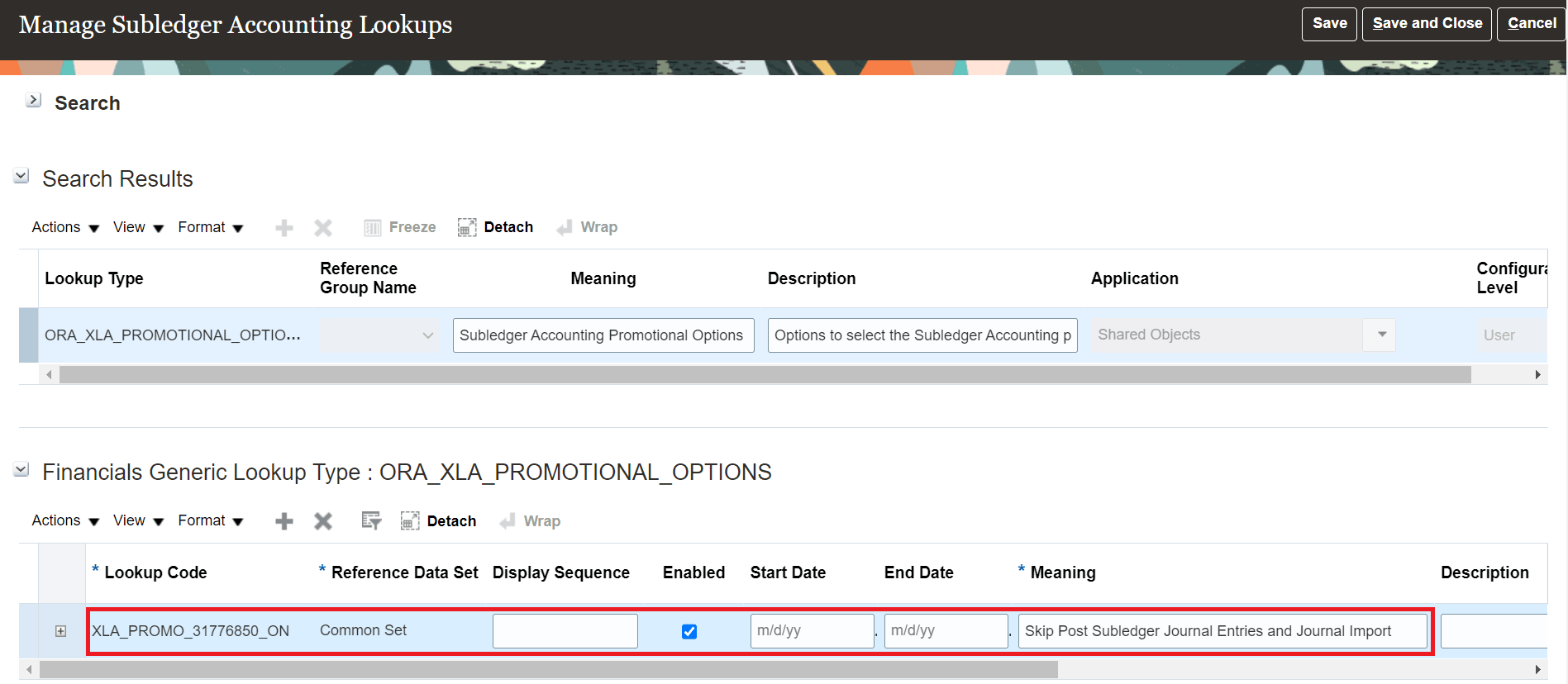 Manage Subledger Accounting Lookups