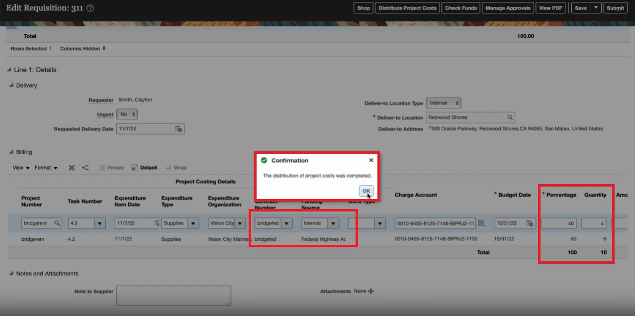 Requisition Distributed by Funding Pattern