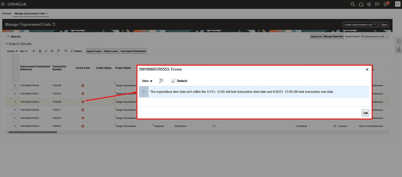 Manage Third Party Cost Import