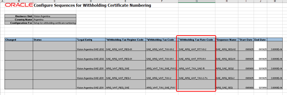 Create Document Numbering in Spreadsheet - Configure Sequences for Withholding Certificate Numbering
