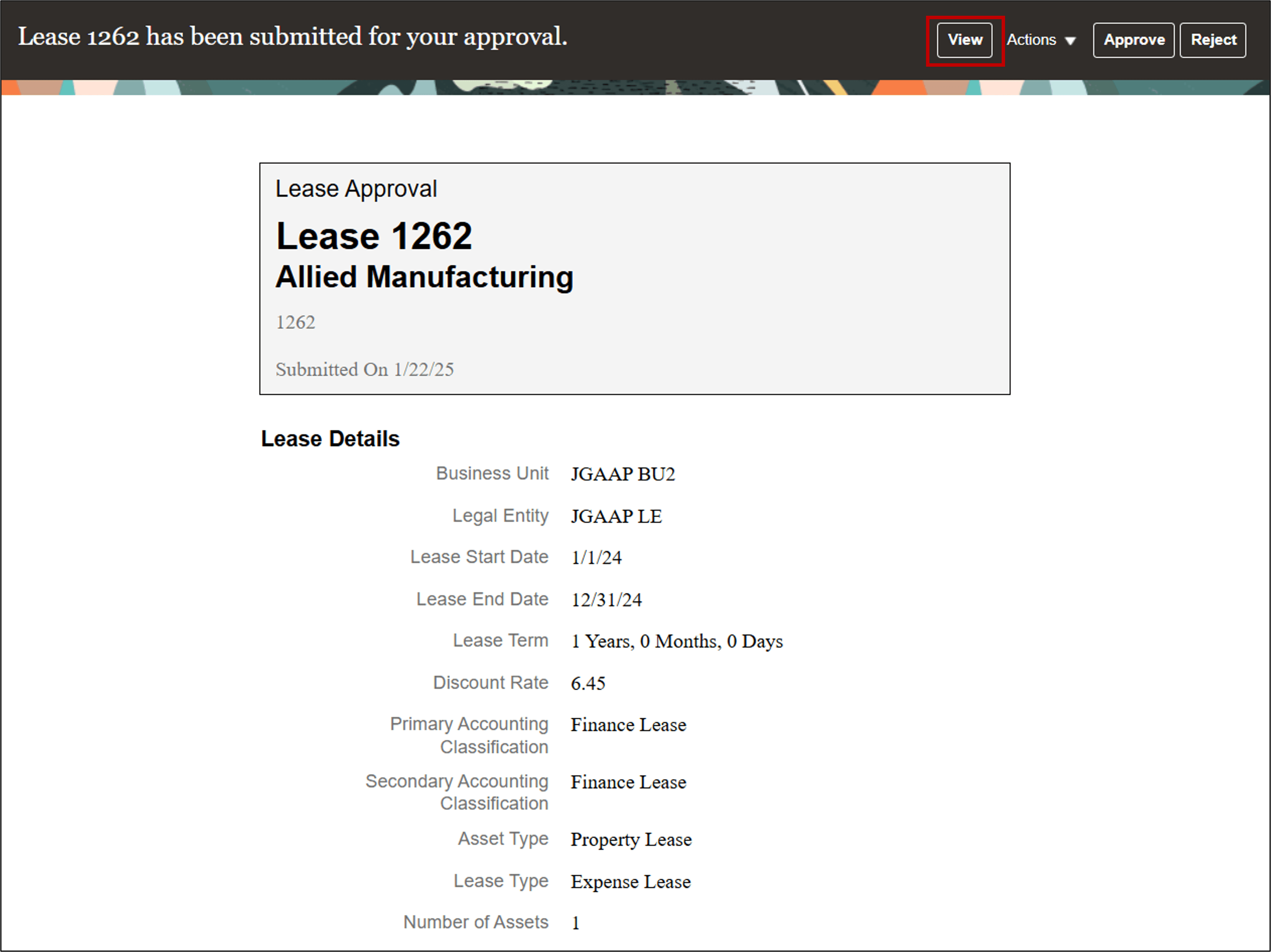 Lease Approval Notification