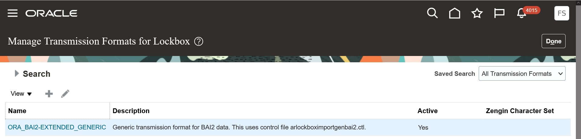 Task - Manage Transmission Format for Lockbox
