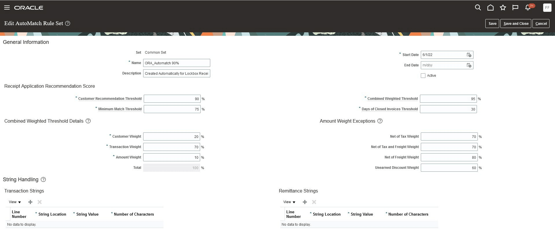 Manage AutoMatch Rule Sets