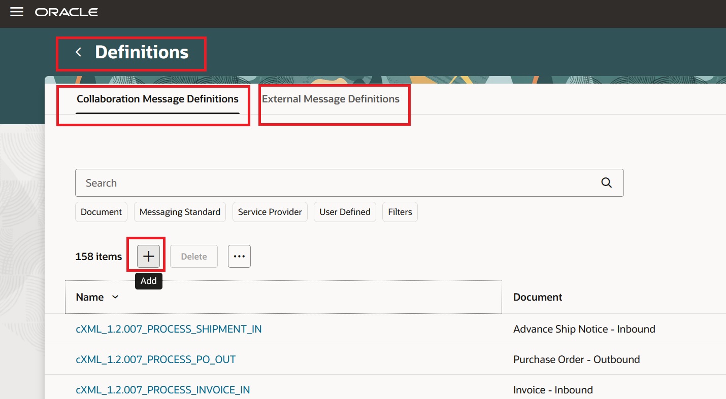 Collaboration Message Definitions