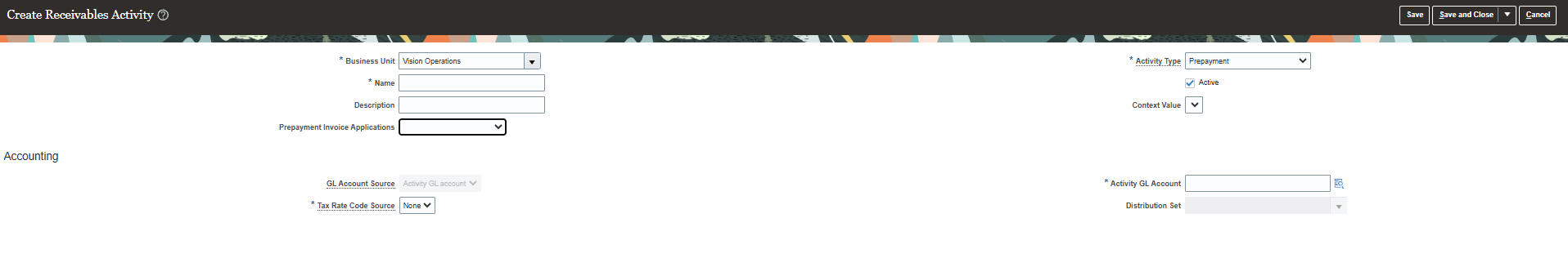 Prepayment Receivable activity