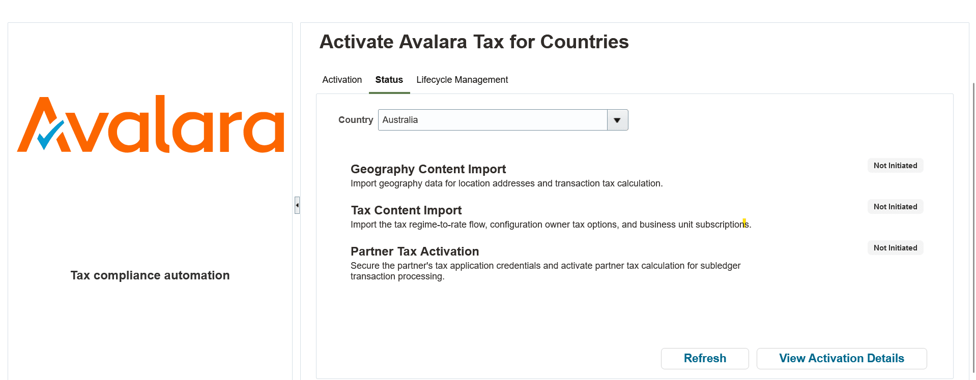 Country Enablement Status