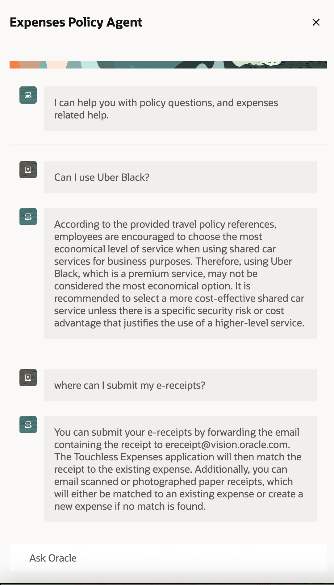 Expenses Policy Agent answers to expense policy and application related questions