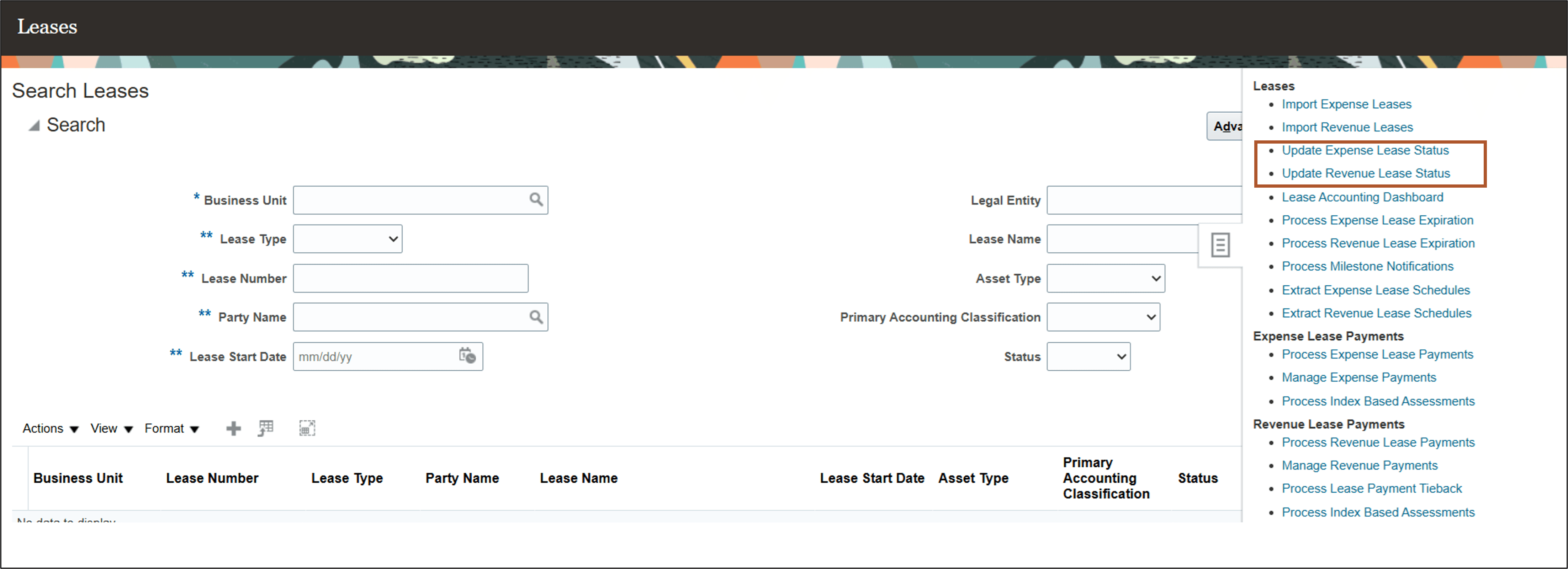 Side-Panel - Update Lease Status
