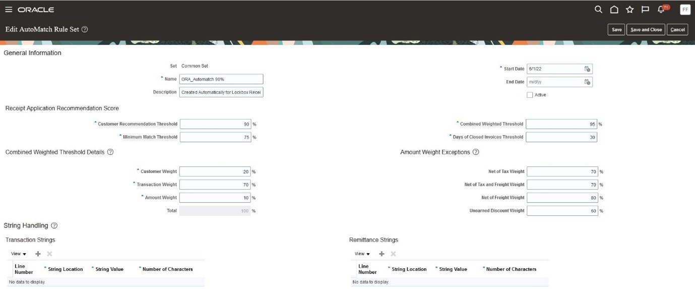 Manage AutoMatchRule set