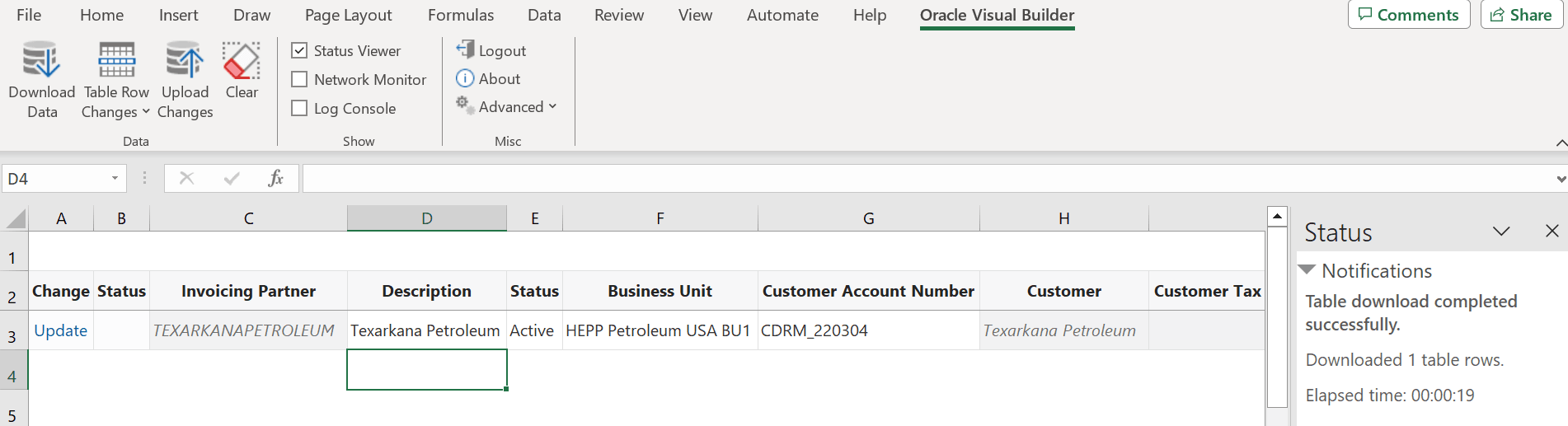 Manage Invoicing Partners spreadsheet